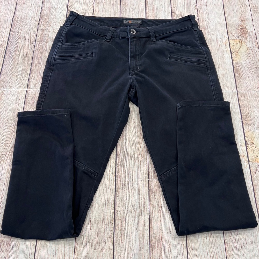 5.11 Tactical Women Black Slim Utility Pants Ankle Zip Size 12 Long Outdoor Moto